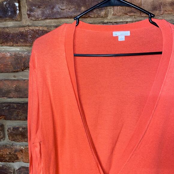 Gap Coral Orange Slouchy Oversized Cardigan Sweater Women's Size large - Picture 2 of 6